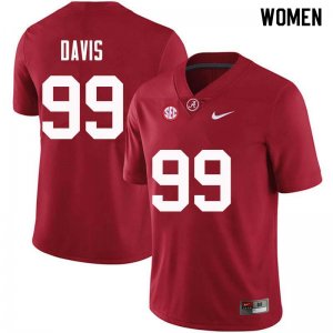 NCAA Women's Alabama Crimson Tide #99 Raekwon Davis Stitched College Nike Authentic Crimson Football Jersey SS17P73VR